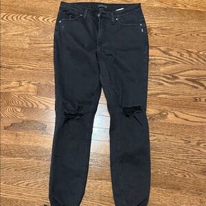 Silver Jeans Black Distressed Skinny Jeans